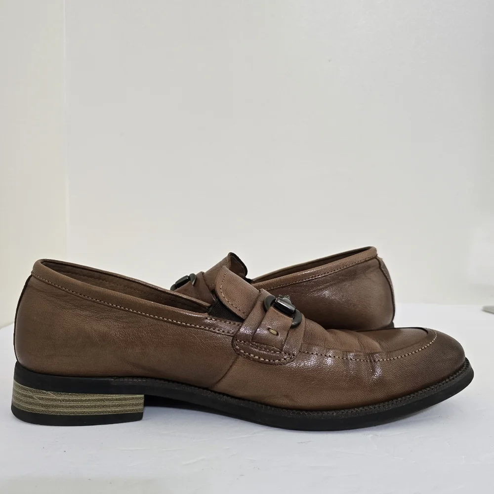 KENNETH COLE‎ new york size 9 Brock Leather Bit Slip On Classic Loafers Cognac